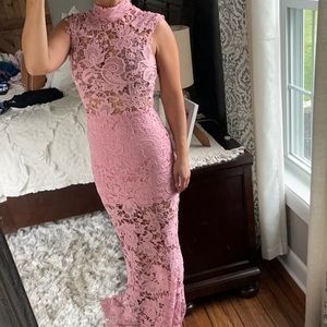 Pink lace Southern Girl Fashion maxi dress